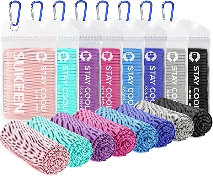 Sukeen Cooling Towels for Neck and Face (40"x12"), Soft Breathable Cooling Towel for Hot Weather, Cooling Neck Wraps, Sweat Towel for Gym, Sport, Running, Workout, Camping, Fitness