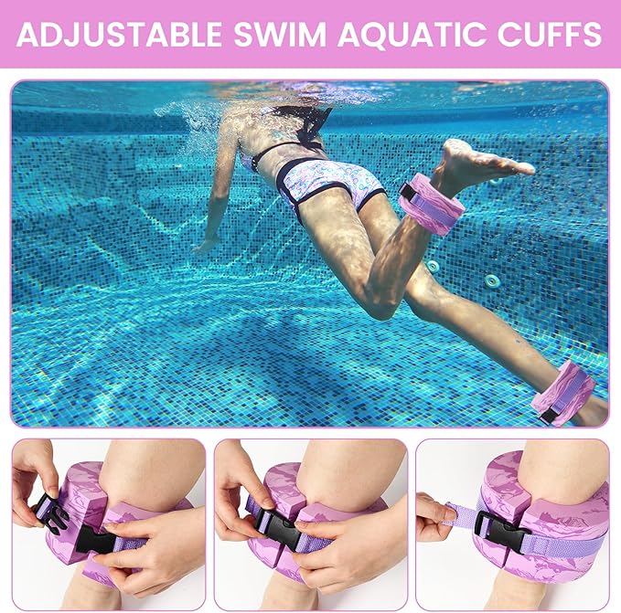 6 Pcs Aquatic Exercise Set Water Aerobics Set Large Mesh Beach Bag Pool Fitness Equipment Foam Water Dumbbell Ankle Swimming Weight Aquatic Swim Belt for Exercise Weight Loss