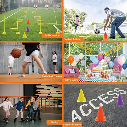 Soccer Cones Set, 84/42Pcs 7"/9" Cones Sports + Disc Cones, Cones for Sports with Carry Bag, Training Cones, Soccer Cones for Training, Plastic Soccer Cones for Drills