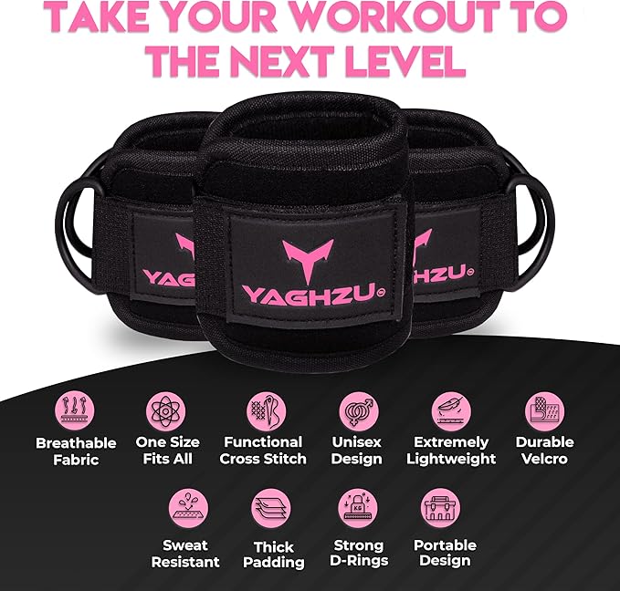 Ankle Straps for Cable Machines Women, Glute Kickback Cable Machine Attachments, Gym Ankle Cuffs, Wrist Cuffs for Workout, Leg Training Accessory, Fitness Gear for Home or Gym