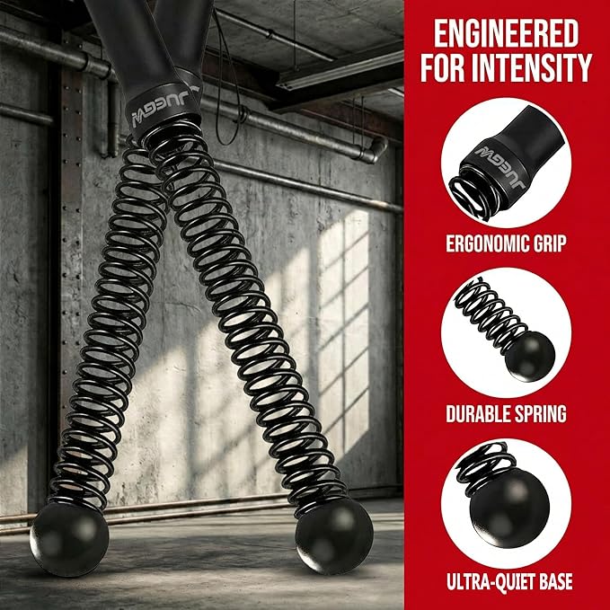 Cordless Battle Ropes for Home Workout – Ropeless HIIT & Strength Training Kit with Hand Gripper & Wrist Wraps – Portable Full Body Fitness Equipment for Small Spaces