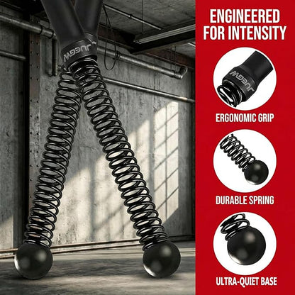 Cordless Battle Ropes for Home Workout – Ropeless HIIT & Strength Training Kit with Hand Gripper & Wrist Wraps – Portable Full Body Fitness Equipment for Small Spaces