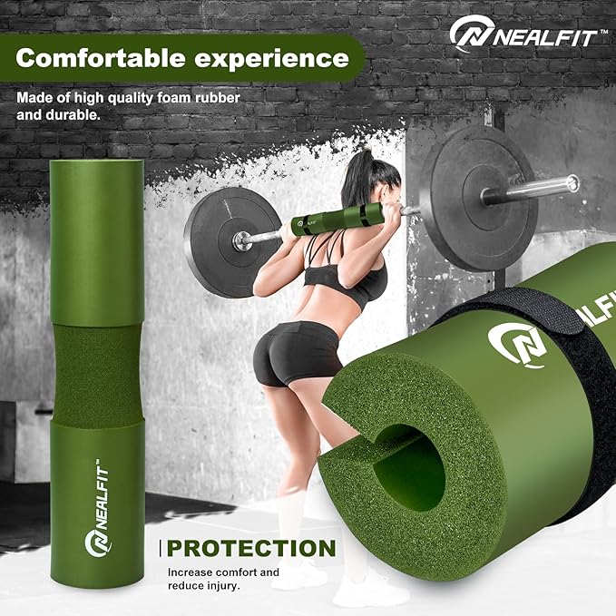 Barbell Pad Squat Pad for Squats—Squat Bar Pad—Great for Weightlifting,Lunges and Hip Thrusts—Foam Sponge Pad—Fit Standard and Olympic Bars Perfectly