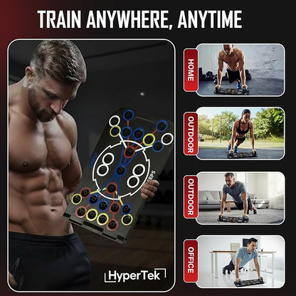 Hybertek 27 in 1 Pro Push Up Board | Multi Functional Foldable Push Up Stand for Strength Training, Fat Burning & Full Body Workout at Home | Muscle Training Push Up Bar Board for Men & Woman Fitness