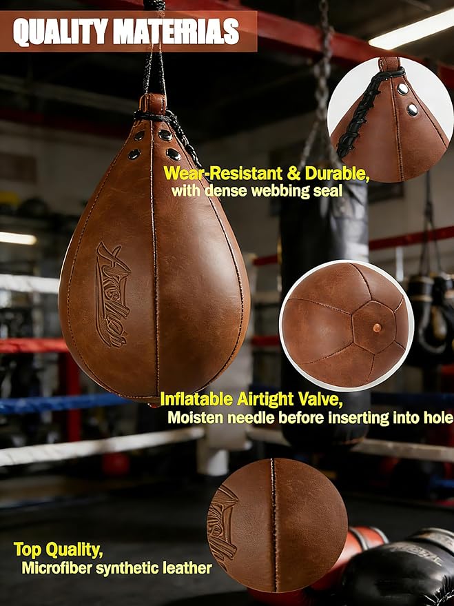 Boxing Speed Punching Bag MMA Training Speed Ball Hanging Swivel Reflex Bag Equipment Workout Kicking Martial Arts Home Gym Exercise Speedball