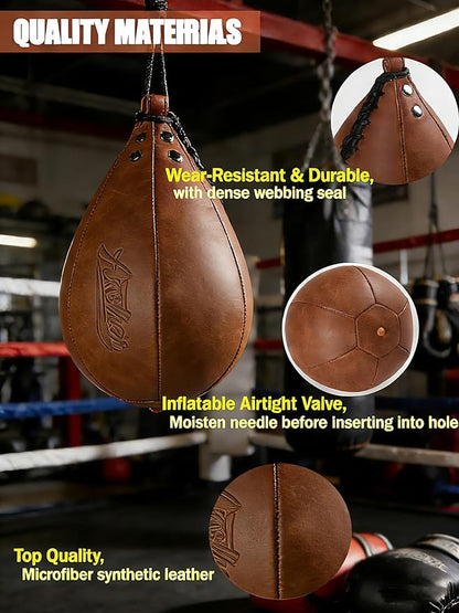 Boxing Speed Punching Bag MMA Training Speed Ball Hanging Swivel Reflex Bag Equipment Workout Kicking Martial Arts Home Gym Exercise Speedball