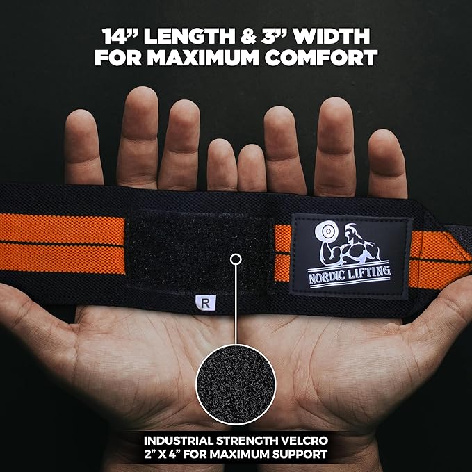 Wrist Wraps + Lifting Straps Bundle (2 Pairs) for Weightlifting, Cross Training, Workout, Gym, Powerlifting, Bodybuilding - Support for Men/Women, Avoid Injury During Weight Lifting