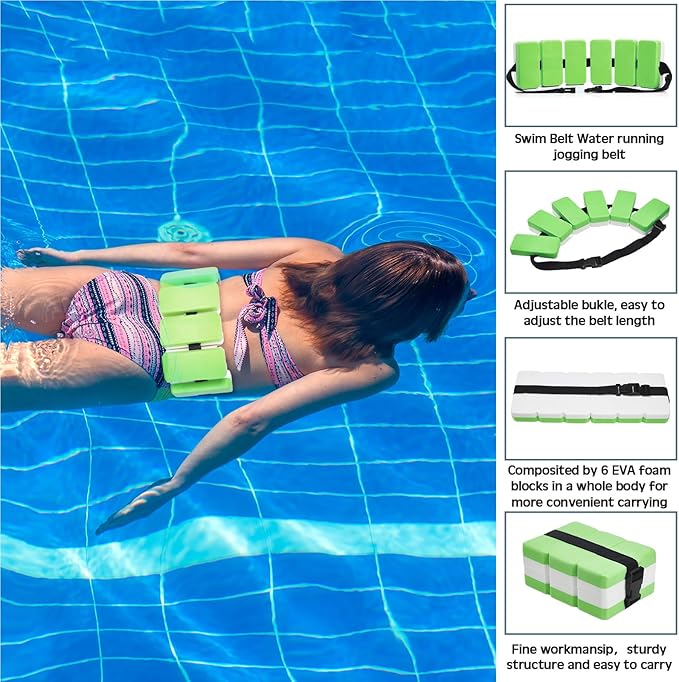 5 Pcs Pool Aquatic Exercise Set Including 2 Lightweight Water Dumbbells, 2 Ankle Swimming Weights, and Swim Belt Water Exercise Equipment for Aquatic Aerobics