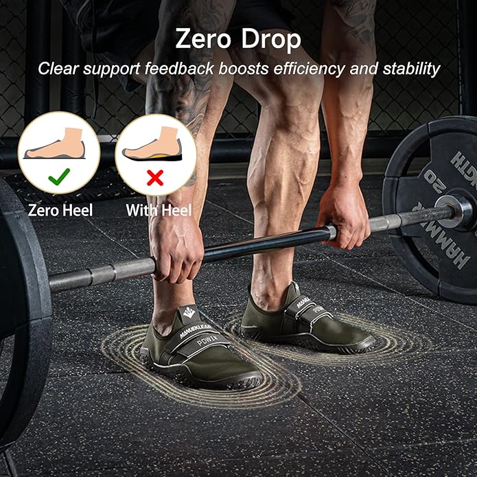MANUEKLEAR Deadlift Shoes - Weight Lifting Shoes for Men Women - Weightlifting Squat Shoes Fitness Cross-Trainer Barefoot Gym Training Sneakers