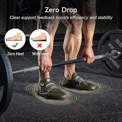 MANUEKLEAR Deadlift Shoes - Weight Lifting Shoes for Men Women - Weightlifting Squat Shoes Fitness Cross-Trainer Barefoot Gym Training Sneakers