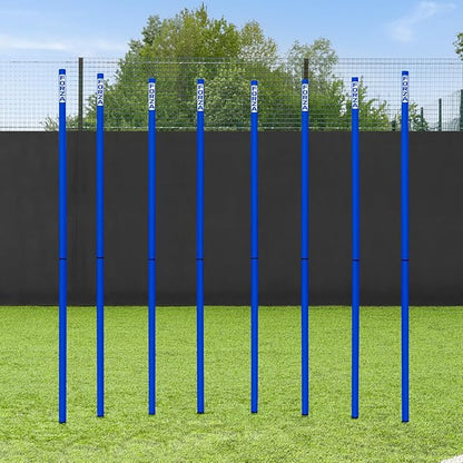FORZA Slalom Agility Poles | Improve Endurance, Speed & Footwork | Color, Size & Rubber Base Options Available [8 Pack]