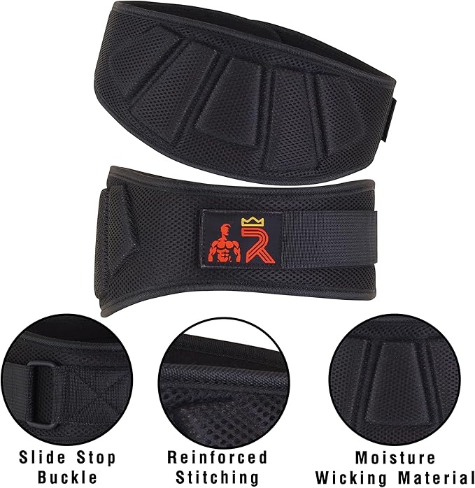 Men's & Women's Workout Back Support for Lifting Cross Training and Powerlifitng Weightlifting Belt 6" Inch Auto-Lock Weight Fitness Belt