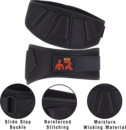 Men's & Women's Workout Back Support for Lifting Cross Training and Powerlifitng Weightlifting Belt 6" Inch Auto-Lock Weight Fitness Belt