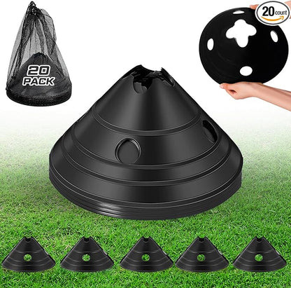 ShinyRelief Jumbo Disc Cones Jumbo Soccer Cones with Mesh Bag Giant Large Agility for Soccer Training Adult Sports
