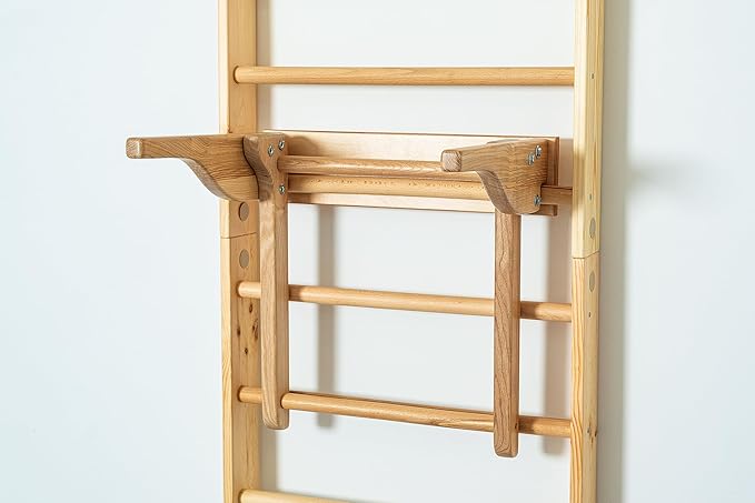 Wall Bars with Dip Bars CM-01-220, 87 in Wooden Swedish Ladder Set: Adjustable Pull Up and Dip Bars for Training and Physical Therapy - Used in Homes, Gyms, Clinic, and Schools