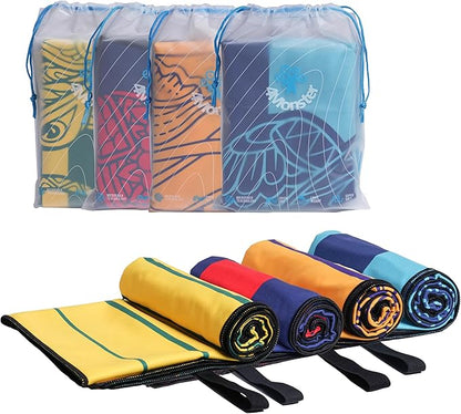4Monster Microfiber Beach Towel Quick Dry,Super Absorbent Lightweight Travel Towel for Swimmers, Sand Free Camping Towel, Beach Towels for Pool,Swim,Water Sports,Yoga