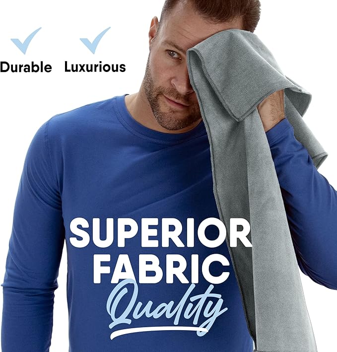 MICRODRY Wonder Towel - Ultra Absorbent Luxury Fitness Workout Towel, Microfiber Cooling Towel for Face and Neck, Quick Drying, Soft to Touch, Exercise at Home or Gym, Great for Yoga,16x28, Light Grey