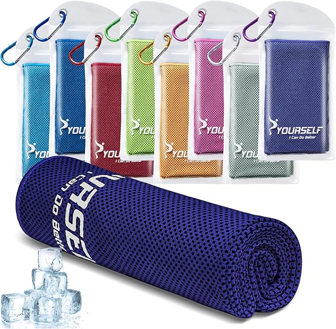 SYOURSELF Cooling Towel, Cooling Towels for Neck,40" x 12"Ice Towel for Instant Cooling Relief, Soft Breathable Chilly Towel, Perfect Yoga, Golf, Sports, Gym, Workout, Athletes Towel (1PC-Dpurple)