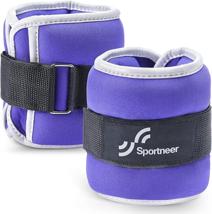 Sportneer Ankle Weights Wrist Weights Pair of 1/2/4/6/10 LBS for Men Women Kids Strength Training Wrist and Ankle Weights Set with Reflective Strips for Dancing Running Walking Fitness Workout Gym