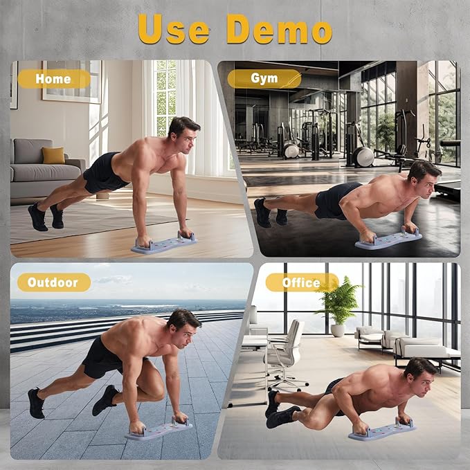 HOTWAVE Portable Workout Equipment with 20 Gym Accessories.Push Up Board &Plank,Resistance Band with Ab Roller Wheel,Exercise at Home For Men and Women