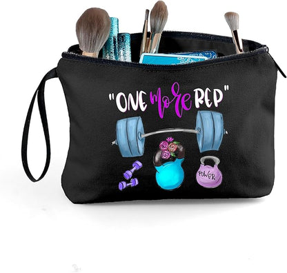 Workout Gym Exercise Gifts for Fitness Lovers Personal Trainer Women Female Friends Sister Friend, Small Black Makeup Cosmetic Bag