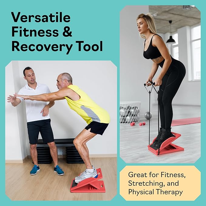 Slant Boards for Exercise – Slant Board with 6 Incline Angles – Transforms Into a Balance Board – Premium Calf Stretcher and Wobble Board for Effective Calf Stretching and Squats