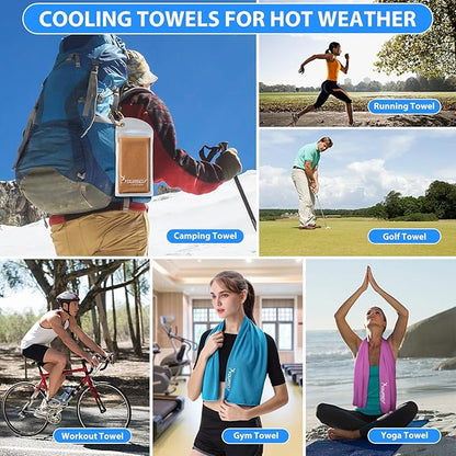 SYOURSELF Cooling Towel, Cooling Towels for Neck,40" x 12"Ice Towel for Instant Cooling Relief, Soft Breathable Chilly Towel, Perfect Yoga, Golf, Sports, Gym, Workout, Athletes Towel (1PC-Orange)