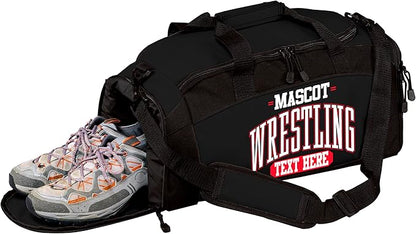 Personalized Wrestling Duffel Bag with Shoe Compartment – Custom Name Wrestling Gear Bag – Athlete Gym Bag for Boys & Girls – Team Travel Sports Duffel with Separate Shoe Pocket