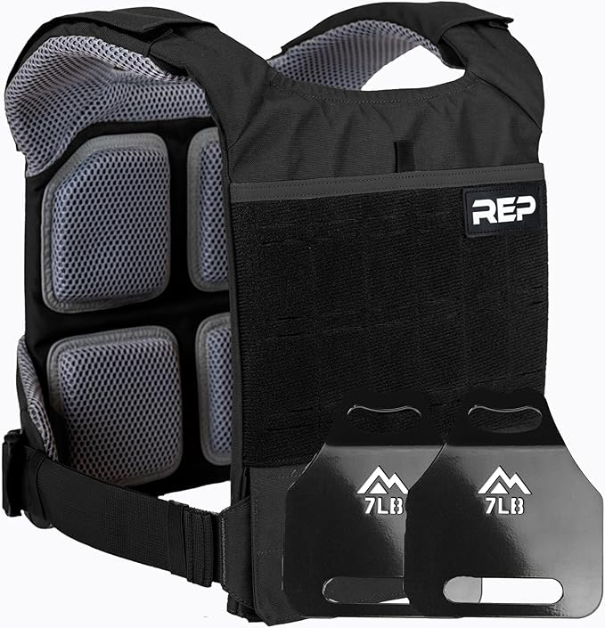 REP Fitness Strata Weight Vest, 2 Removable Plate Options for Unisex, Men & Women, Wearable, Weighted for Strength Training, Muscle Building, CrossFit, Running, Gym Exercise, Adjustable Sizing