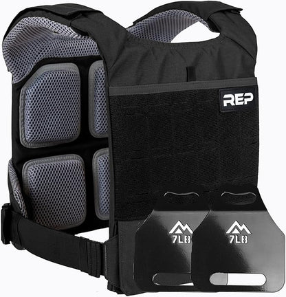 REP Fitness Strata Weight Vest, 2 Removable Plate Options for Unisex, Men & Women, Wearable, Weighted for Strength Training, Muscle Building, CrossFit, Running, Gym Exercise, Adjustable Sizing