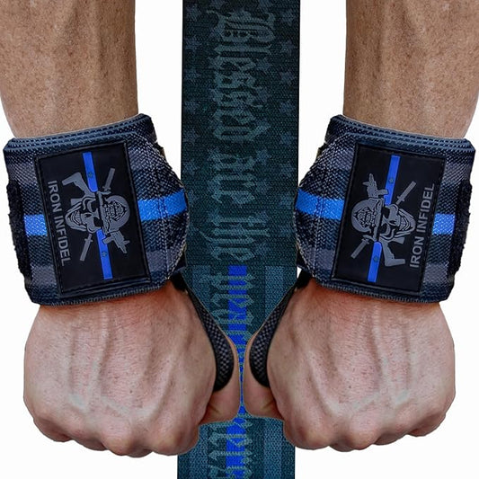 Iron Infidel Wrist Wraps for Weightlifting - 18" Heavy Duty Support for Working Out, Gym Accessories for Men - Use for Lifting, Crossfit, Fitness, Exercise, Bench Press, Powerlifting