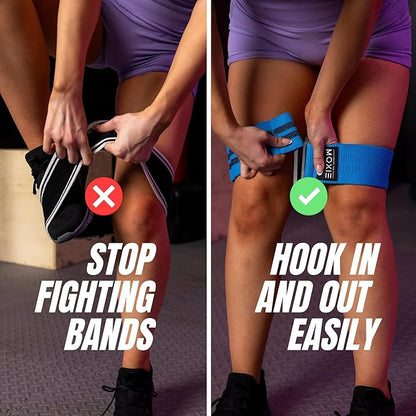 Adjustable Fabric Resistance Bands – Non-Slip Booty Bands for Squats, Glutes & Legs – 2 Pack Easy & Medium Resistance for Home Workouts