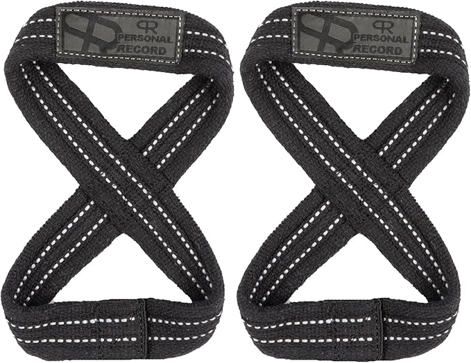 Deadlift Straps - Figure 8 Weightlifting Straps for Powerlifting, Bodybuilding, Strongman – Heavy Duty Grip Support Wrist Wraps for Men & Women