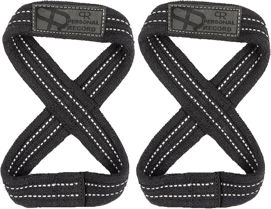 Deadlift Straps - Figure 8 Weightlifting Straps for Powerlifting, Bodybuilding, Strongman – Heavy Duty Grip Support Wrist Wraps for Men & Women