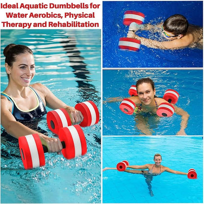 5 Pcs Pool Aquatic Exercise Set Including 2 Lightweight Water Dumbbells, 2 Ankle Swimming Weights, and Swim Belt Water Exercise Equipment for Aquatic Aerobics