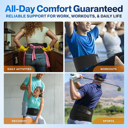 Modvel Lower Back Brace for Men and Women – Back Support Belt for Pain Relief, Herniated Disc, Sciatica, Scoliosis – Lumbar Compression Brace.