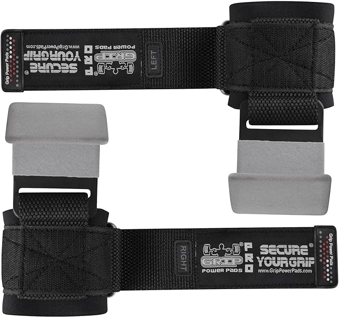 Weight Lifting Rod Hooks Heavy Duty Wrist Wraps Power Weight Lifting Training Gym Grips Straps Set of 2