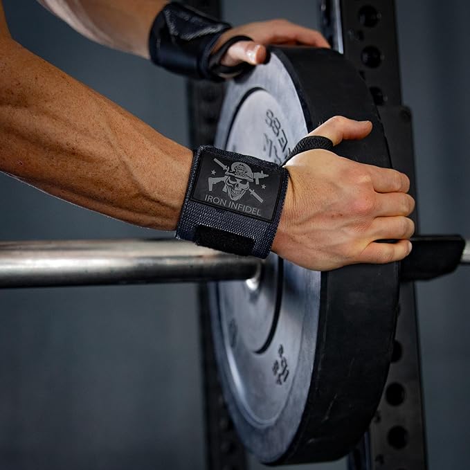 Iron Infidel Wrist Wraps for Weightlifting - 18" Heavy Duty Support for Working Out, Gym Accessories for Men - Use for Lifting, Crossfit, Fitness, Exercise, Bench Press, Powerlifting