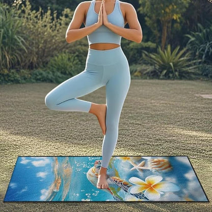 Bulopur Tropical Sea Turtle Beach Towel Soft Sand Free Sweatproof Car Seat Cover Towel for Yoga Mat Non-Slip Breathable Washable Sweat Towels Fits for SUV Sedan Truck