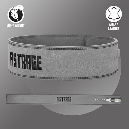 FISTRAGE Lever Buckle Weight Lifting Leather Black Belt Gym Back Support for Men & Women Training Fitness Exercise for Tough Workouts | Power Lifters | Supports Lumber Lower Back