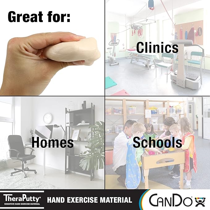 CanDo TheraPutty Standard Hand Exercise Putty For Rehabilitation, Exercises, Hand Therapy, Occupational Therapy, Hand Strengthening, Improve Motor Skills, Stress Relief