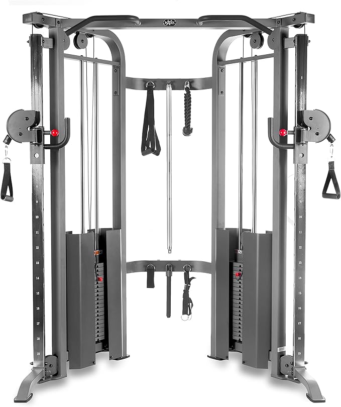 XMARK Functional Trainer Cable Machine, Dual Weight Stack Cable Pulley Machine for Strength Training, Commercial and Home Gyms, and Rehab Facilities