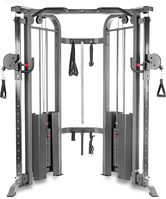 XMARK Functional Trainer Cable Machine, Dual Weight Stack Cable Pulley Machine for Strength Training, Commercial and Home Gyms, and Rehab Facilities