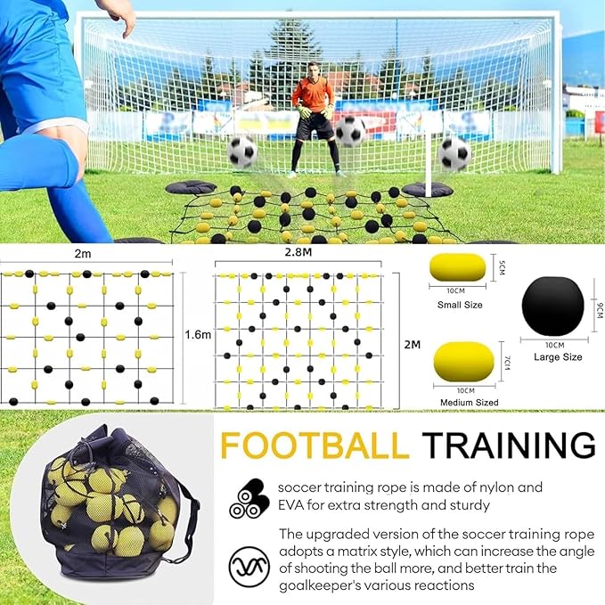 Soccer Goalkeeper Rebound Board – Grade Deflector with Multiple Angles | Reflex Training for Agility; Reaction Speed | 2.8x2m/1.6x2m Floor Matrix for Goalkeeper Training