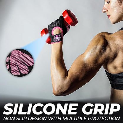 FIGHTSENSE Weight Lifting Gloves with Full Palm Protection, Workout Gloves for Men Women, Breathable Exercise Gym Gloves for Weightlifting, Fitness, Cycling, Pull ups, Deadlifting