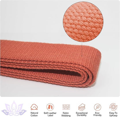 Yoga Straps 1.8M or 2.5M, Durable Cotton Yoga Straps for Stretching, Adjustable Yoga Belt Strap for Yoga, Dance, Gym Workouts