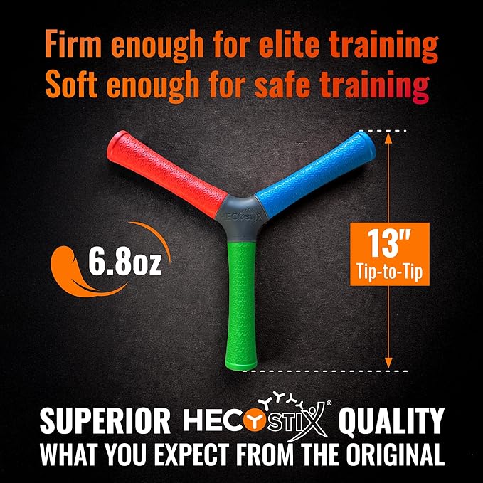 HECOstix Hand-Eye Coordination Trainer (Red/Green/Blue) – Reaction Time & Reflex Tool with Removable Legs | Improves Agility, Focus, & Multisensory Skills | Sports, Fitness, & Fun | All Ages