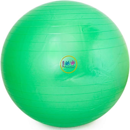 Fun and Function Therapy Ball for Kids, Exercise, Yoga, Balance, Stability, Active Seating Alternative for Classrooms and at Home, Supports Sensory Seekers & Children with ADHD - 24" Green