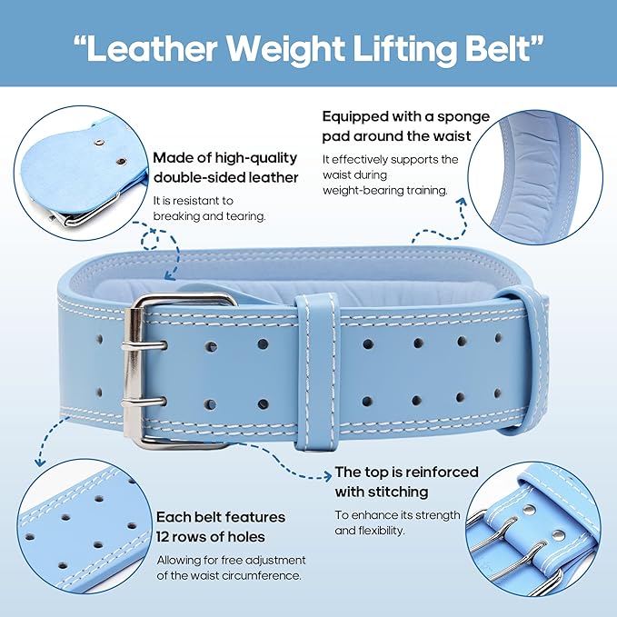 Women's Weight Lifting Belt 4 Inch Wide, Gym Powerlifting Belt for Women with Padded Lumbar Support, Adjustable Fitness Belt for Deadlift, Squats, Cross Training & Workout