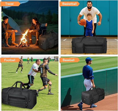 Goloni 130L Heavy Duty Large Duffle Equipment Bag,Catchers Gear Bag with Shoe Compartment,Baseball Duffle Bag